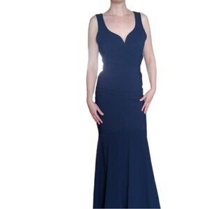 Elegant Navy Blue Evening Gown